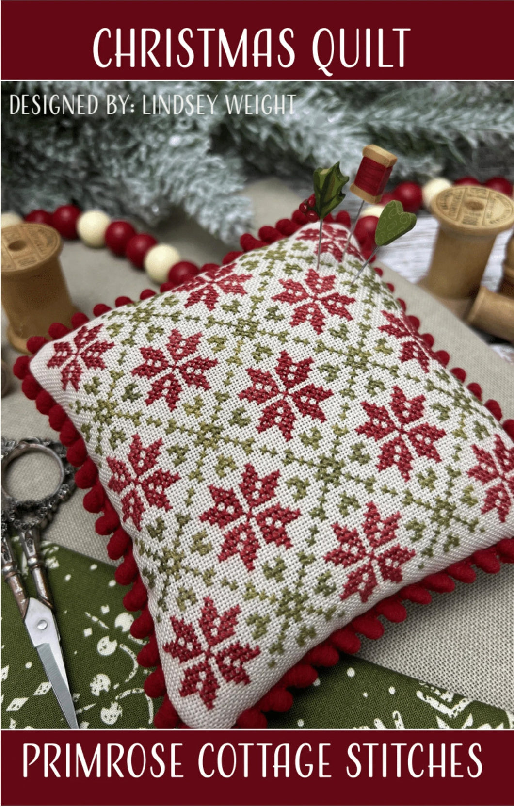 Christmas Quilt Cross Stitch Pattern by Lindsey Weight of Primrose Cottage Stitches