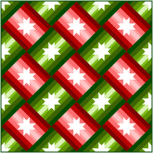 Load image into Gallery viewer, Christmas Slanted Star Quilt Kit by Sewcial Stitch 4 size options Red and Green