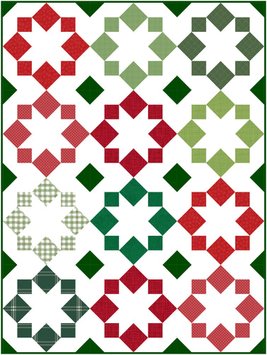 Christmas Stellar Mosaic Quilt Kit-Throw size