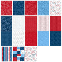 Load image into Gallery viewer, Colors of Summer Patriotic 40 Karat Crystal Jelly Roll 2.5&quot; Fabric Strips by Jackie Decker for Wilmington Prints