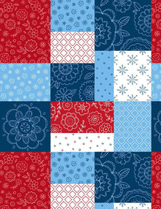 Colors of Summer Patriotic 40 Karat Crystal Jelly Roll 2.5" Fabric Strips by Jackie Decker for Wilmington Prints