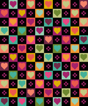 Load image into Gallery viewer, Cozy Checkered Hearts Quilt Kit Black Emily Dennis 3 Size Options