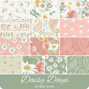 Daisy Days 40 Karat Crystal Jelly Roll 2.5" Fabric Strips by Beth Grove for Wilmington Prints