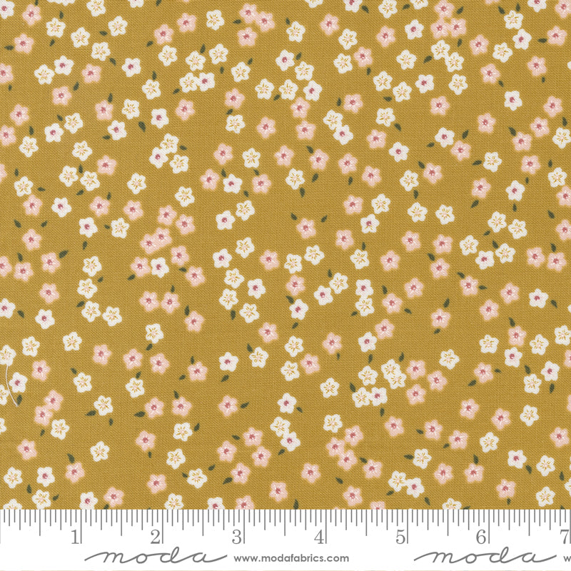 Evermore Mustard Ditsy Fabric by Sweetfire Road for Moda