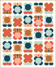 Load image into Gallery viewer, Folk Blooms Throw Quilt Kit - 2 Options: Solid or Print Fabric
