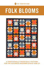 Load image into Gallery viewer, Folk Blooms Throw Quilt Kit - 2 Options: Solid or Print Fabric