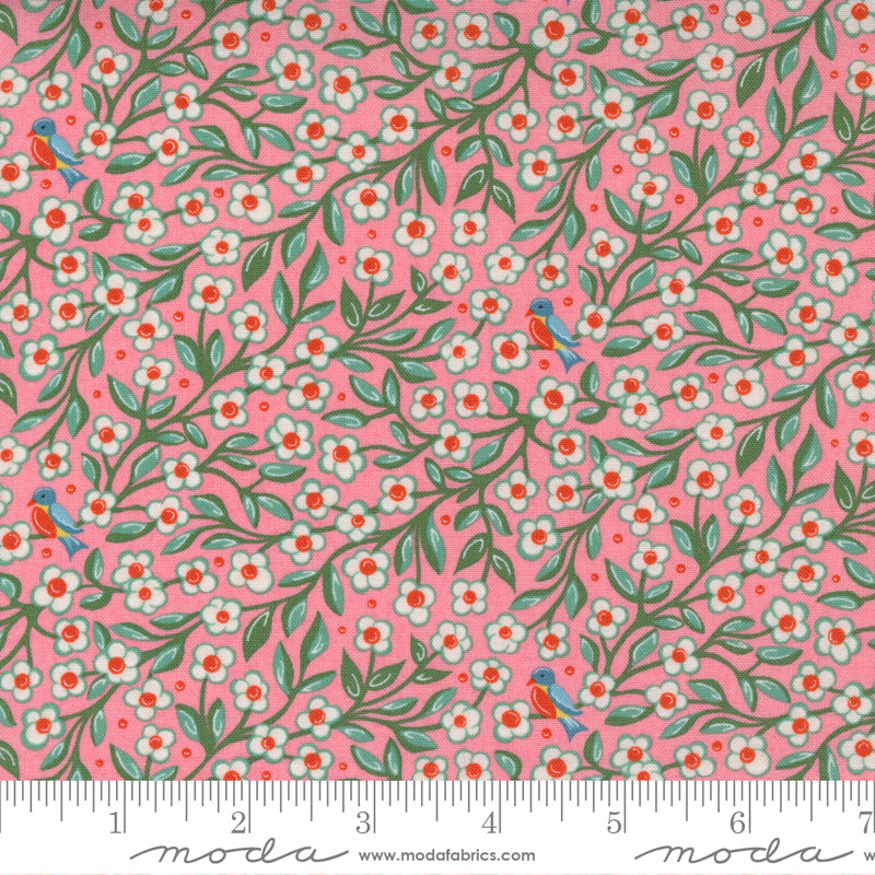Frankie Sincere Floral Pink Fabric by BasicGrey for Moda
