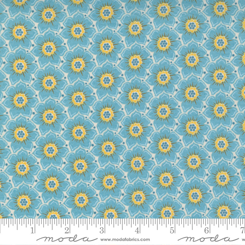 Frankie Blue Floral Fabric by BasicGrey for Moda