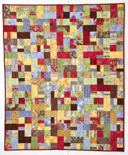Load image into Gallery viewer, Green, Purple and Red Geometric Finished Quilt 53.5&quot; x 65.5&quot;