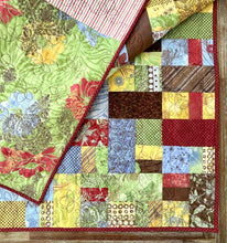 Load image into Gallery viewer, Green, Purple and Red Geometric Finished Quilt 53.5&quot; x 65.5&quot;