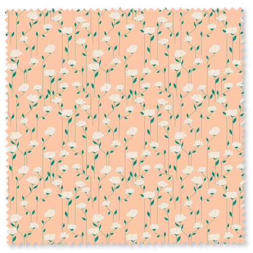 Fresh Morning Peach Floral Fabric by Felicity Fabrics