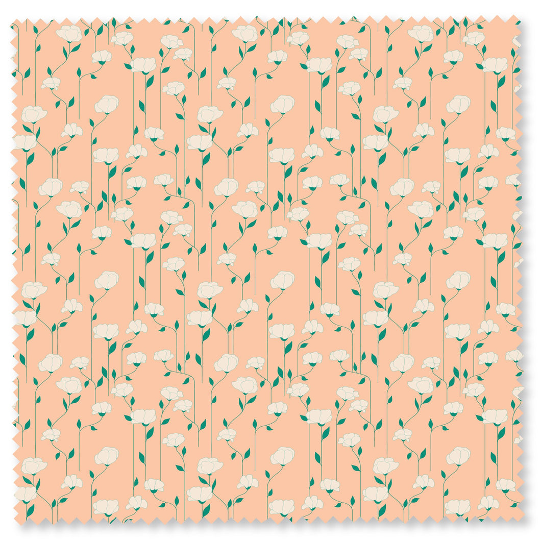 Fresh Morning Peach Floral Fabric by Felicity Fabrics