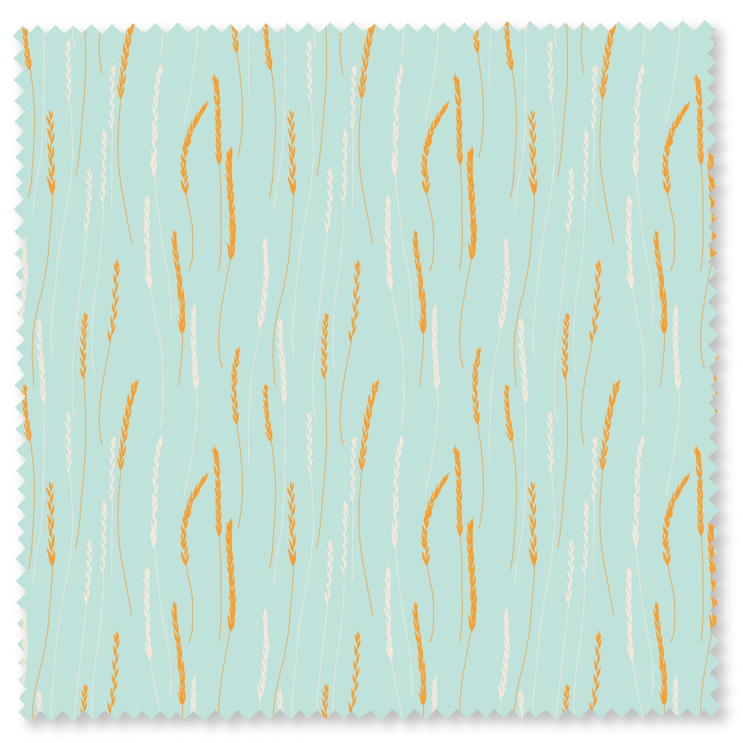 Fresh Morning Aqua Wild Grass Fabric by Felicity Fabrics