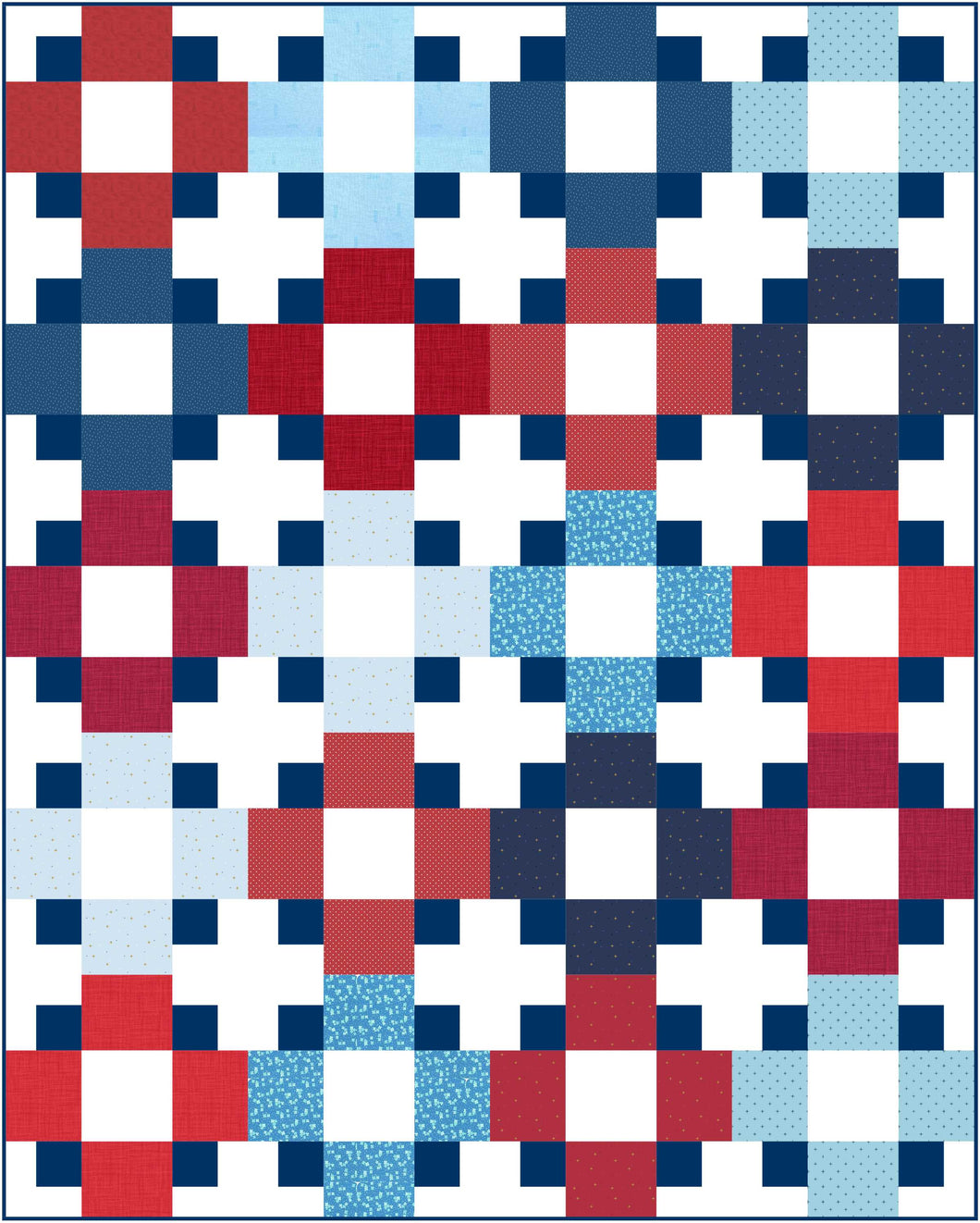 Patriotic Hopscotch Quilt Kit-Throw Size