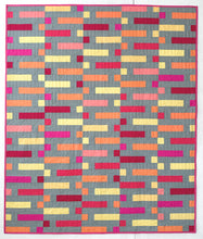 Load image into Gallery viewer, Pink, Yellow, Orange and Gray Modern Finished Quilt 59&quot; x 70&quot;