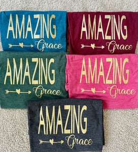 Amazing Grace Tee Shirt 5 color options S, M, L, XL