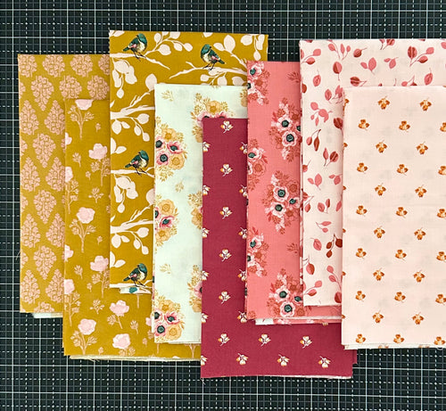 Porch Swing Pink and Gold Fat Quarter Bundle by Ashley Collett for Riley Blake Designs