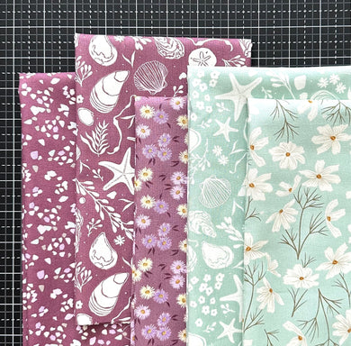 Seaglass Summer Purple and Mint Fat Quarter Bundle by Sweetfire Road for Moda Fabrics