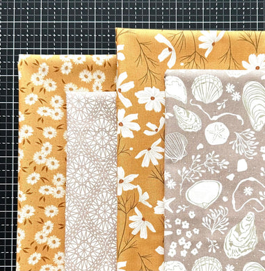 Seaglass Summer Gold and Taupe Fat Quarter Bundle by Sweetfire Road for Moda Fabrics