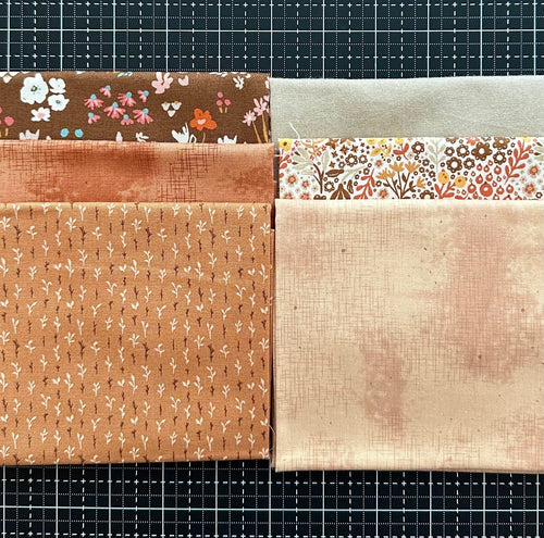 Brown Fat Quarter Destash Bundle-6 FQ's