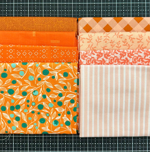 Orange Fat Quarter Destash Bundle-8 FQ's
