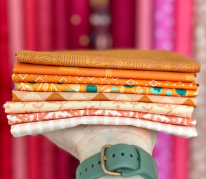 Orange Fat Quarter Destash Bundle-8 FQ's