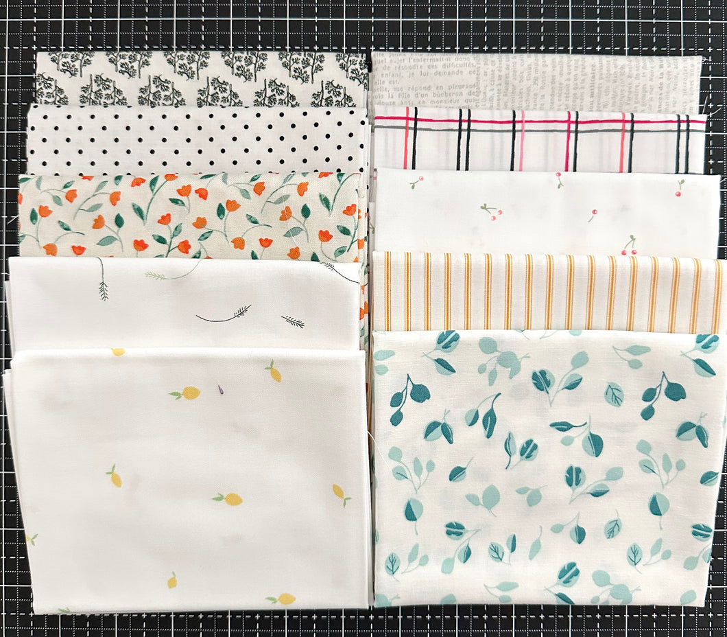 Low Volume Fat Quarter Destash Bundle-10 FQ's