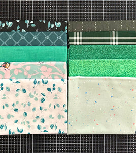 Green Fat Quarter Destash Bundle-10 FQ's