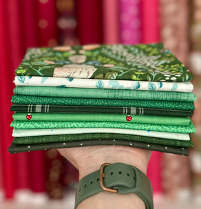 Green Fat Quarter Destash Bundle-10 FQ's