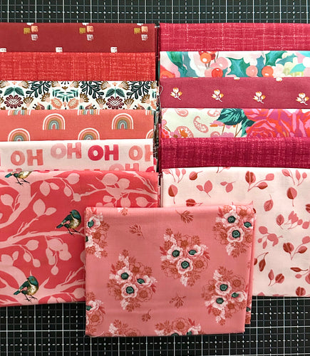 Red and Pink Fat Quarter Destash Bundle-13 FQ's