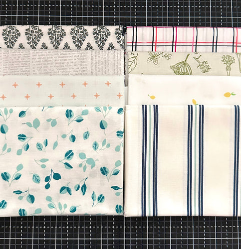 Seaglass Summer Low Volume Fat Quarter Destash Bundle-8 FQ's