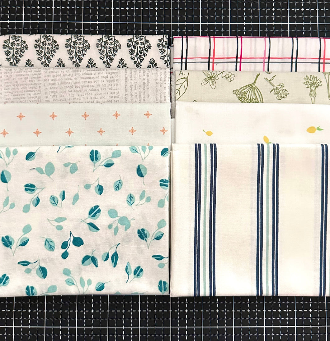 Seaglass Summer Low Volume Fat Quarter Destash Bundle-8 FQ's