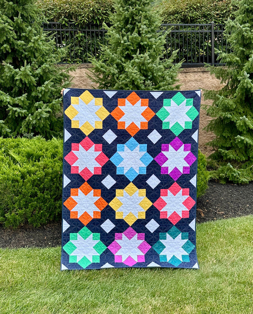Stellar Mosaic Finished Quilt Throw size