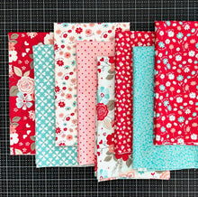 Load image into Gallery viewer, You and Me Red Pink and Aqua Half Yard Bundle by Riley Blake Designs
