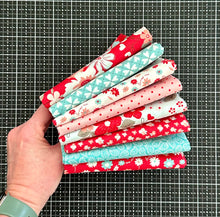 Load image into Gallery viewer, You and Me Red Pink and Aqua Half Yard Bundle by Riley Blake Designs