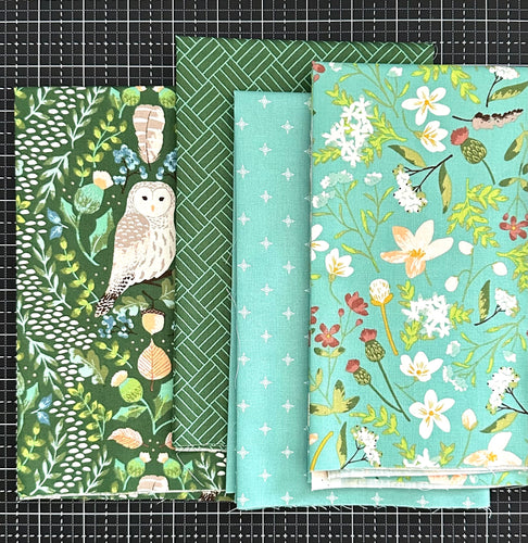 Wildwood Wander Green and Aqua Fat Quarter Bundle by Katherine Lenius for Riley Blake Designs