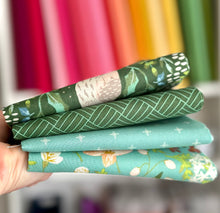 Load image into Gallery viewer, Wildwood Wander Green and Aqua Fat Quarter Bundle by Katherine Lenius for Riley Blake Designs