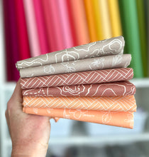Load image into Gallery viewer, Wildwood Wander Taupe, Dusty Rose and Peach Fat Quarter Bundle by Katherine Lenius for Riley Blake Designs