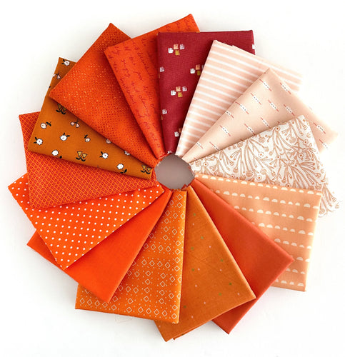 Orange Stash Builer Fat Quarter Bundle Custom Curated by Sewcial Stitch