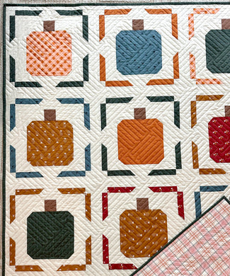Pumpkin Pop Finished Quilt by Sewcial Stitch, Throw Size 48