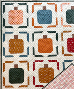 Pumpkin Pop Finished Quilt by Sewcial Stitch, Throw Size 48" x 64"