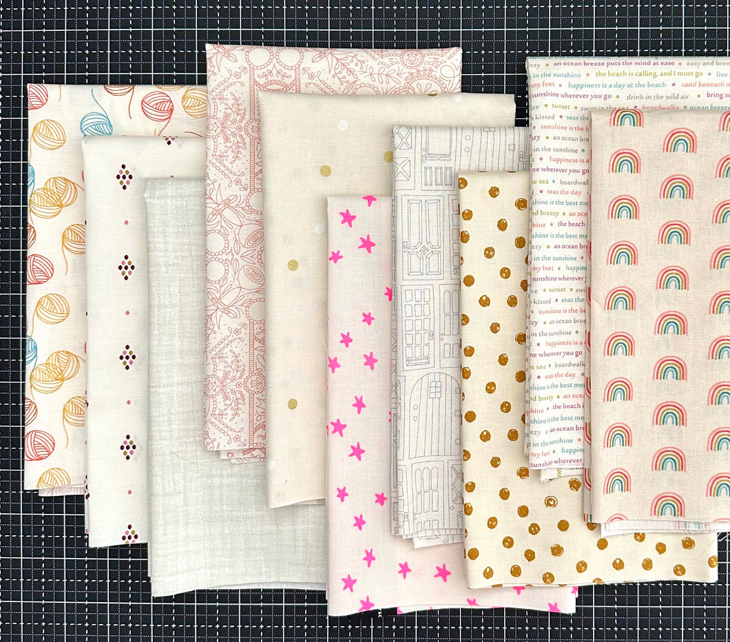 Low Volume Fat Quarter Bundle Custom Curated By Sewcial Stitch