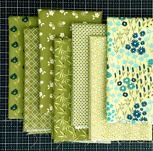Feed My Soul Green Fat Quarter Bundle by Sandy Gervais for Riley Blake Designs