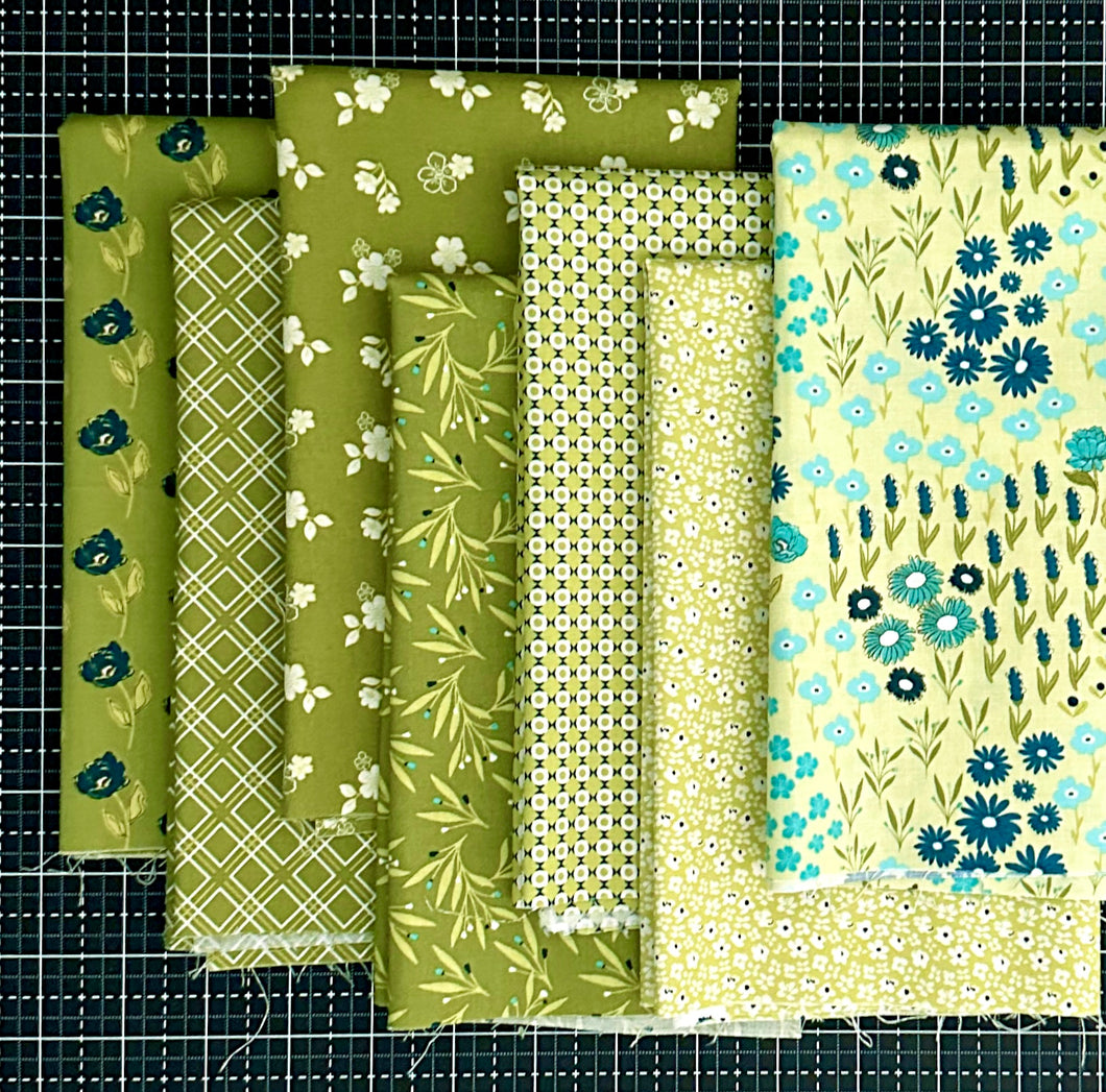 Feed My Soul Green Fat Quarter Bundle by Sandy Gervais for Riley Blake Designs