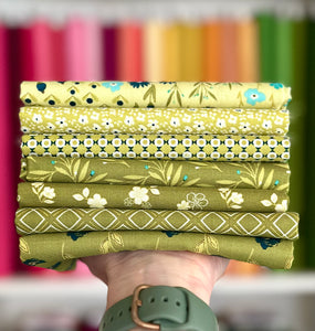 Feed My Soul Green Fat Quarter Bundle by Sandy Gervais for Riley Blake Designs