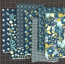 Load image into Gallery viewer, Feed My Soul Navy Blue Fat Quarter Bundle by Sandy Gervais for Riley Blake Designs