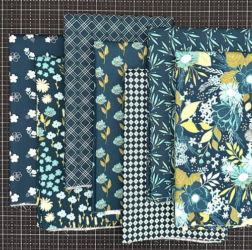 Feed My Soul Navy Blue Fat Quarter Bundle by Sandy Gervais for Riley Blake Designs