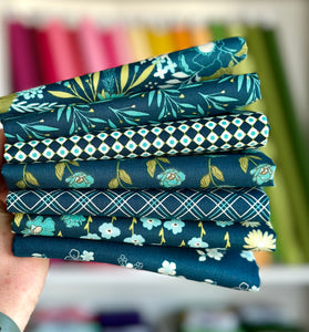 Feed My Soul Navy Blue Fat Quarter Bundle by Sandy Gervais for Riley Blake Designs
