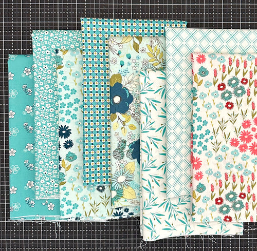 Feed My Soul Aqua Fat Quarter Bundle by Sandy Gervais for Riley Blake Designs