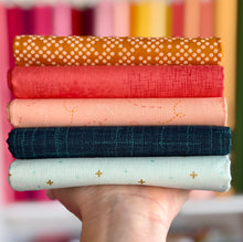 Load image into Gallery viewer, Folk Blooms Throw Quilt Kit - 2 Options: Solid or Print Fabric